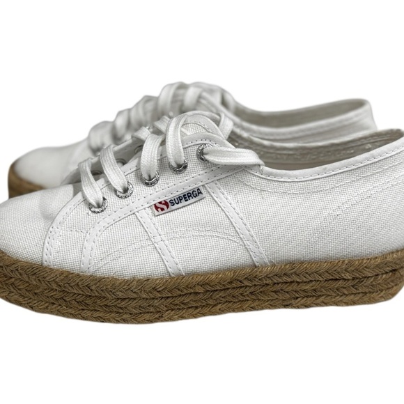 Suprega Trendy White Platform Espadrille Sneakers Size 7/38 - Picture 7 of 12